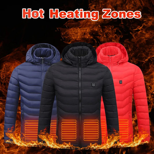 ThermoTrail Heated Coat™USB Electric Jacket Cotton Coat Heater Thermal Clothing Heating Vest Men'S Clothes Winter