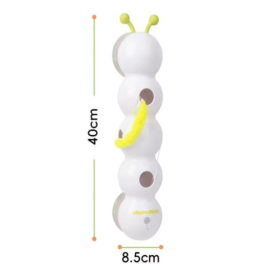 Caterpillar Interactive Cat Toy Motion Activated Wack a Worm Post Toy Rechargeable Automatic Teasing Cat Toy with Tail for Cats